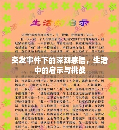突发事件下的深刻感悟，生活中的启示与挑战